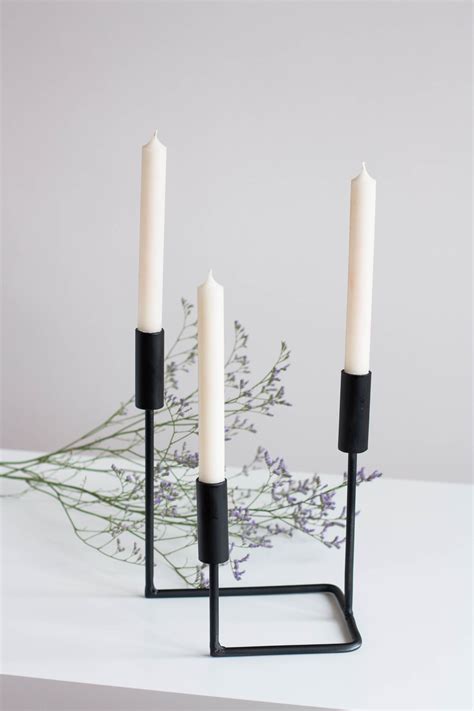 black metal house candle holder|chunky black candle holders.